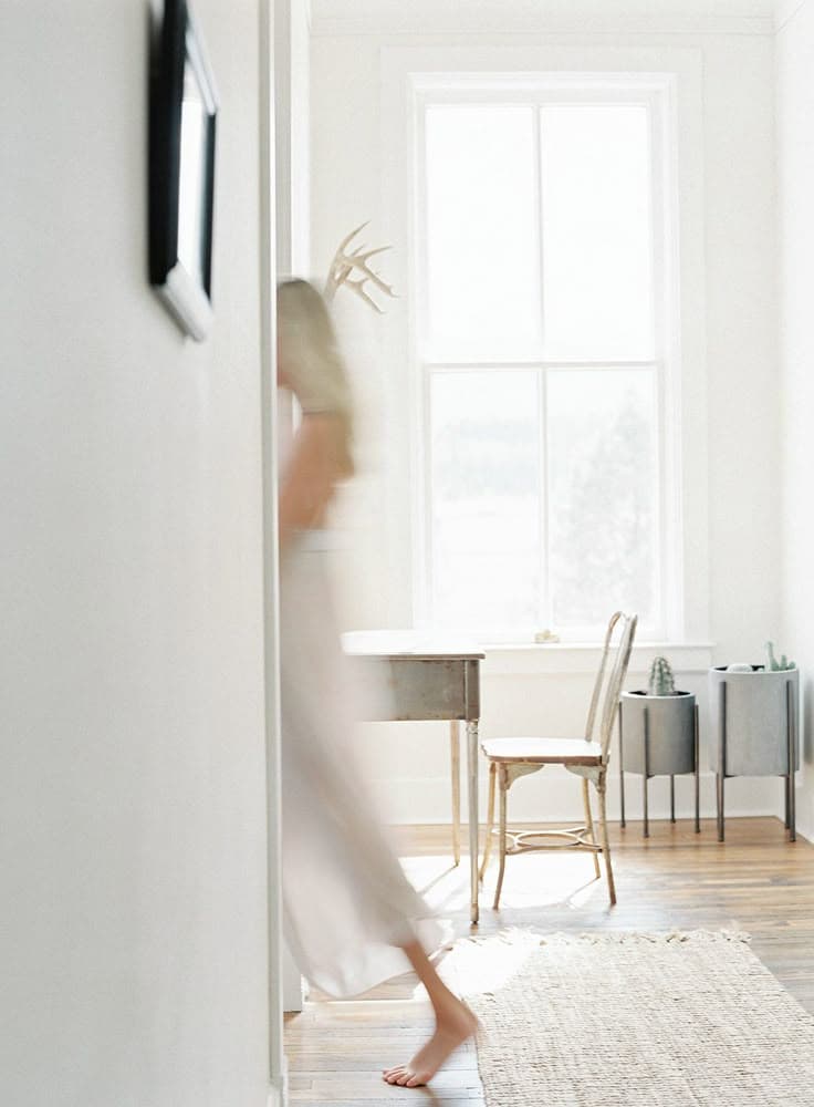 Light-filled space with plants and chairs